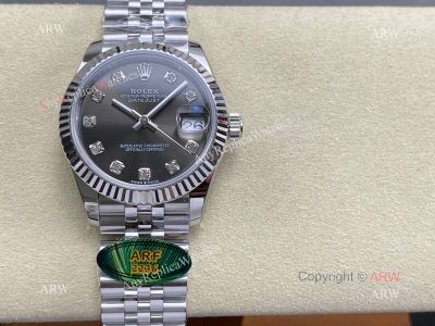 ARF Rolex Datejust 92g Grey Face Diamonds Markers 31mm 2236 Movement Watch